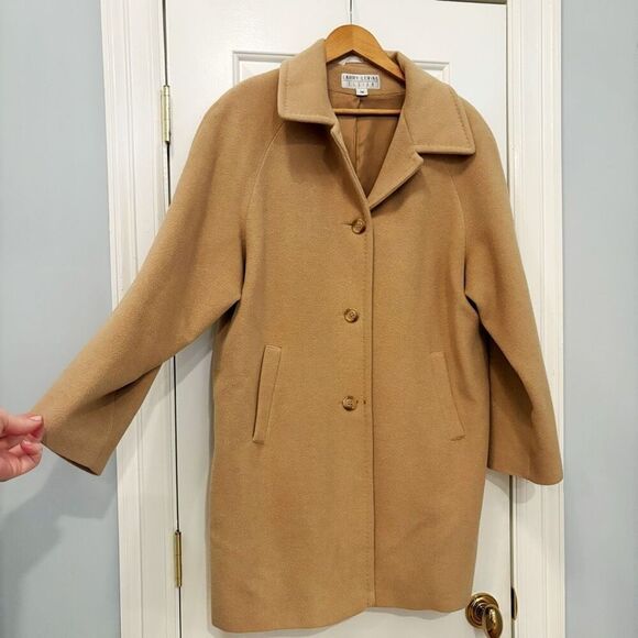 VTG Larry Levine 100% Camel Hair Coat Size 14 quiet luxury classic overcoat - Picture 3 of 9
